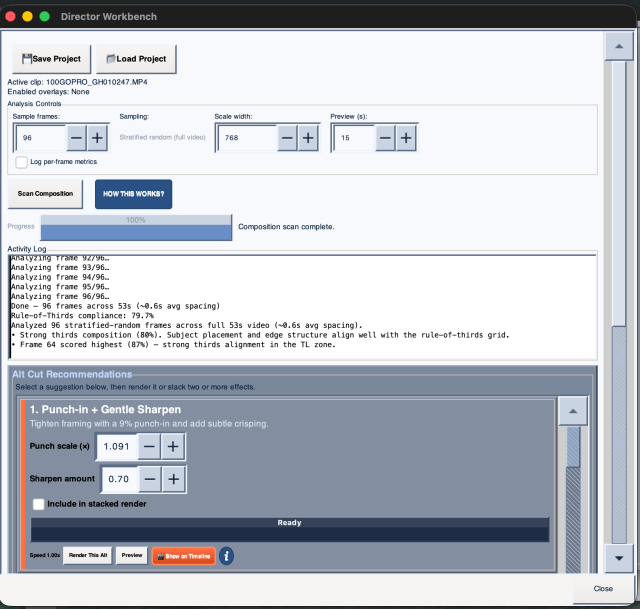 FFmpeg Commander Workbench interface